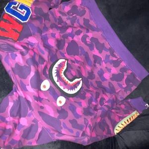 purple embroidery bape jacket